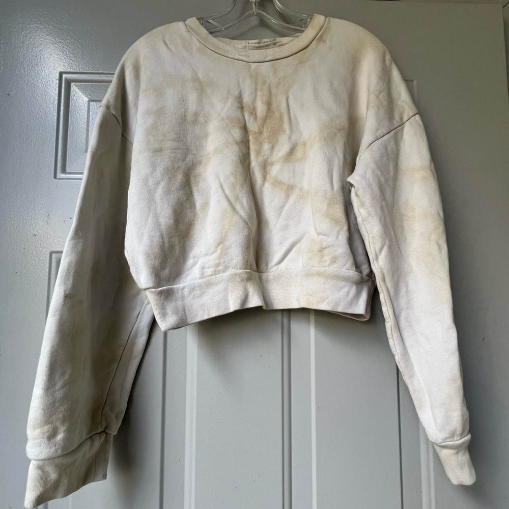 Reformation Tie Dye Crop Top Long-sleeves Crewneck sweatshirt size Small